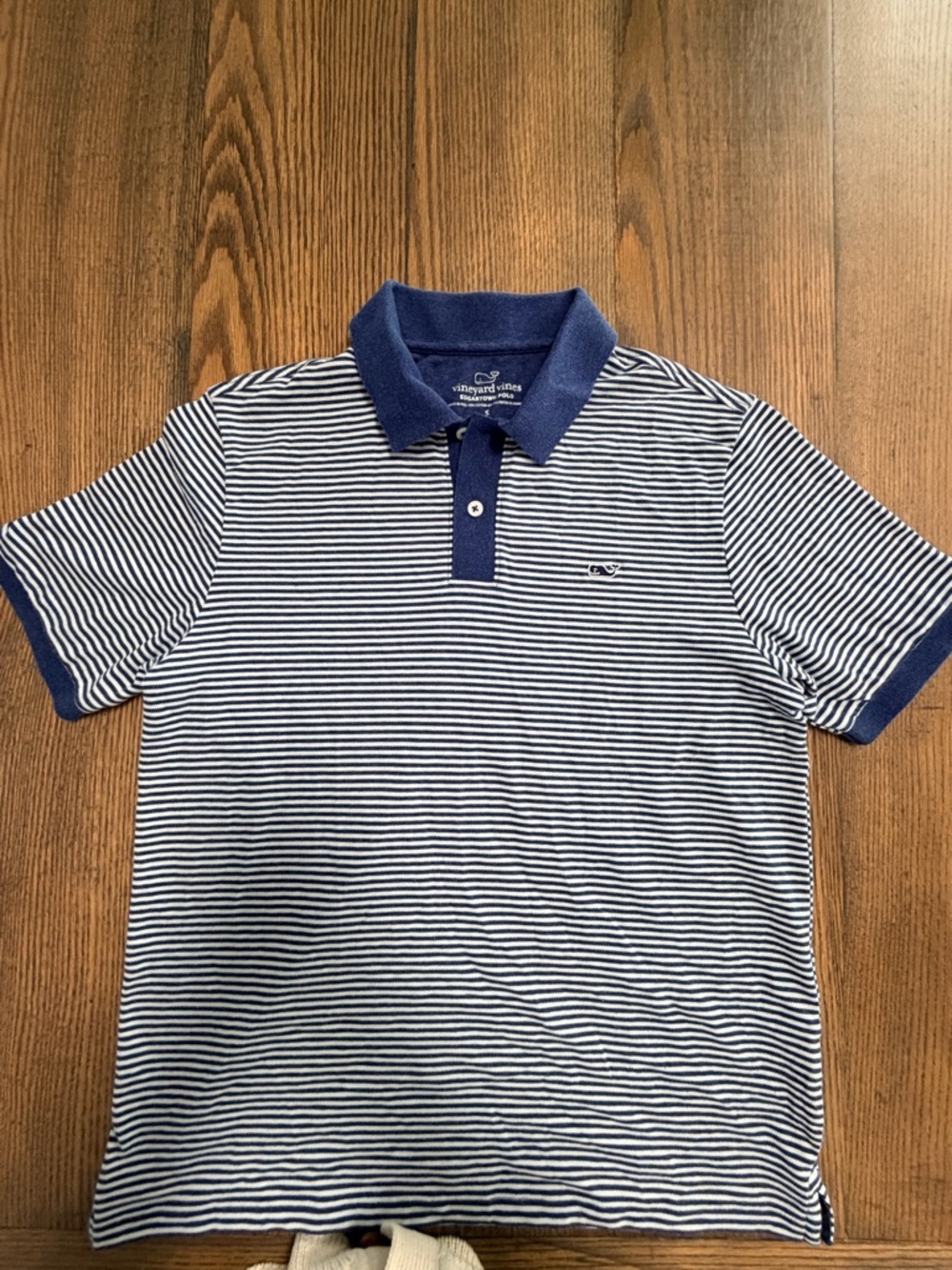 Vineyard Vines Striped Navy and White Polo
